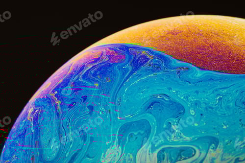 Preview: Fluid art made of colorful soap bubble film. Trendy Inkscape blurred background.