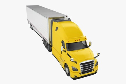 Preview: Yellow Semi-Truck with Box Trailer