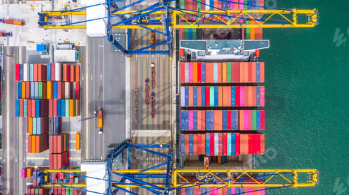 Preview: Container ship global business freight import export logistic transportation.