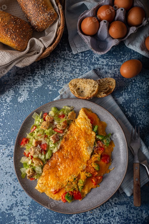 Preview: Egg omelette with peppers