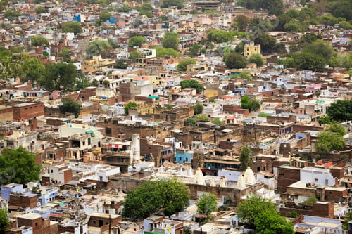 Preview: Aerial view of Gwalior city in India