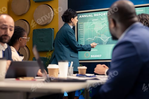 Preview: HR specialist evaluating employees performance metrics at the end of the project