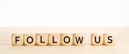 Preview: Follow us word on wooden blocks
