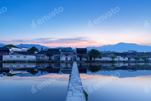 Preview: chinese ancient villages at dawn