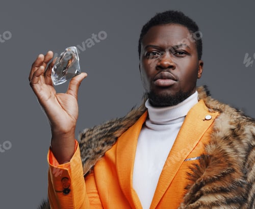 Preview: Rich black man with luxurious diamond and fur