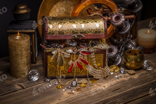 Preview: Treasure chest with jewellery