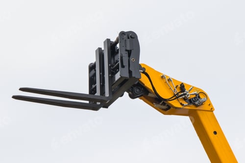 Preview: Forklift loader or stacker. Part of hydraulic and pneumatic mechanism in machine