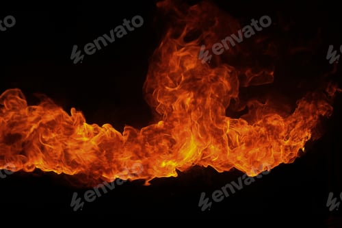 Preview: Blazing flames on black background