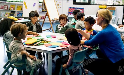 Preview: Group of diverse students at daycare