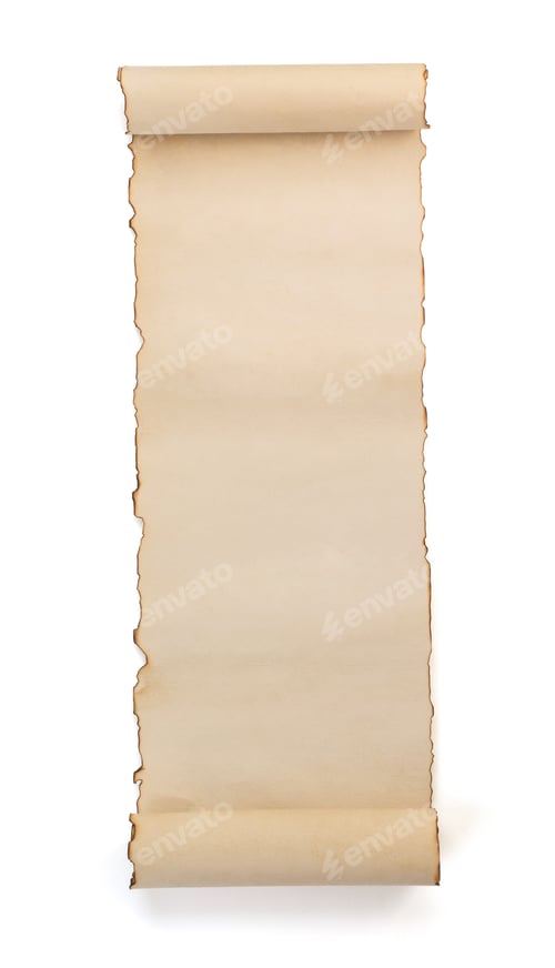 Preview: parchment scroll isolated on white