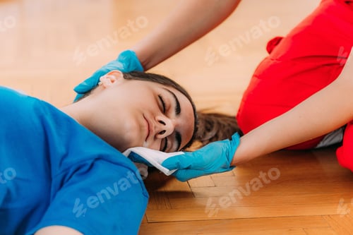 Preview: First aid skills in our food poisoning demonstration. Be prepared to save lives in emergencies.