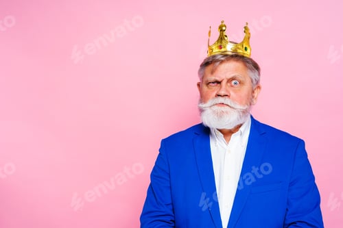 Preview: Senior man with funny expression portrait