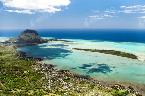 Preview: Bird's eye view of Mount Le Morne Brabant on the island of Mauritius
