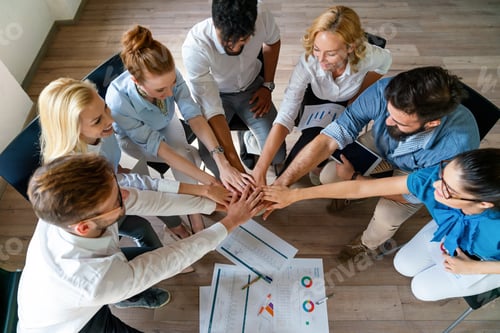 Preview: Diverse business people in office during brainstorming while discussing ideas for their new project.