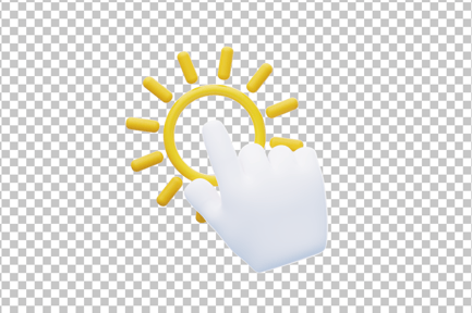 Aperçu: Curseur manuel cliquant sur un bouton, icône 3D