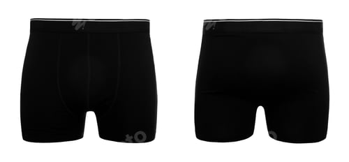 Preview: Comfortable black menʼs underwear isolated on white, back and front views