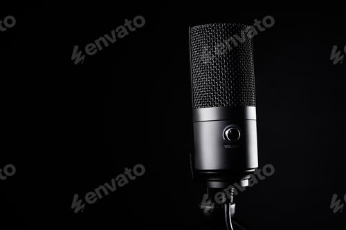 Preview: Studio microphone on dark background