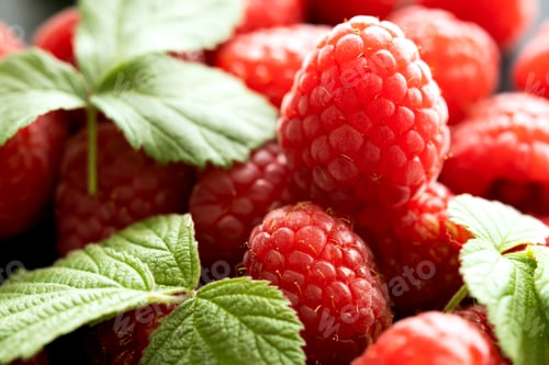 Preview: Fresh red raspberries