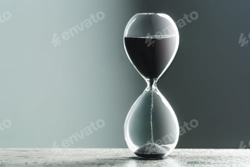 Preview: Close up hourglass on table
