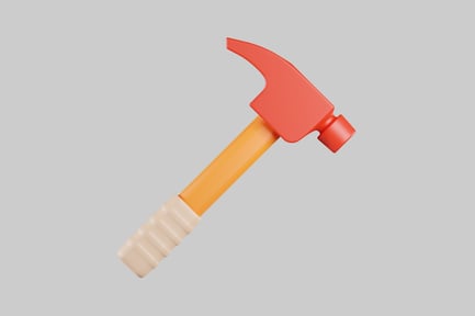 Preview: Cartoon hammer with orange handle