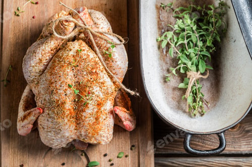 Preview: Chicken with herbs just before cooking