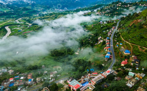Preview: aerial view of greenery hill