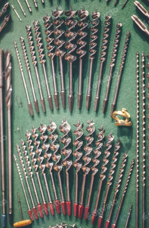 Preview: Closeup shot of a drill tools set