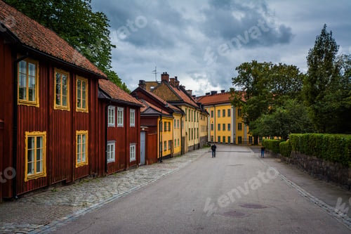 Preview: Colorful Buildings At Nytorget, In Sodermalm, Stockholm, Sweden.