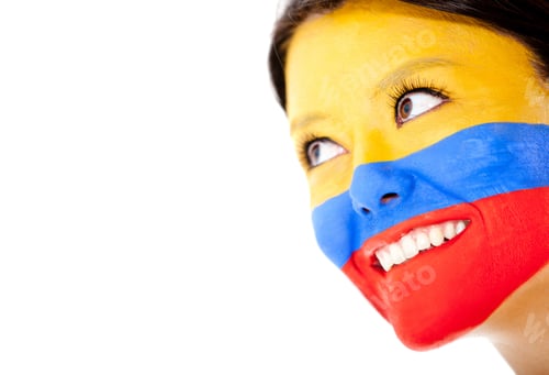 Preview: Colombian Woman Smiling - Isolated Over A White Background