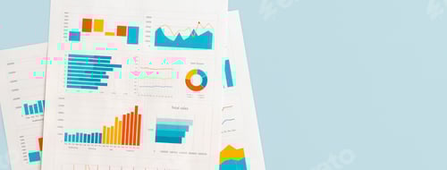 Preview: Business graphs, charts on table. Financial development, Banking Account, Statistics