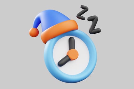 Preview: Cartoon sleepy alarm clock with hat