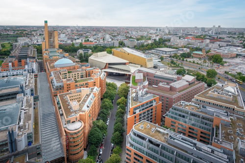 Preview: Aerial view of Berlin with Theater at Potsdamer Platz - Berlin, Germany