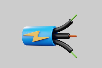 Preview: Cartoon electrical cable power bolt