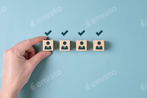 Preview: people connection. HR human resource management and Business partner with connection line.