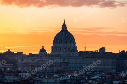 Preview: Old Historic Buildings in Downtown City of Rome, Italy.