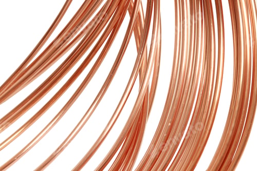 Preview: Closeup shot of shiny industrial copper wire