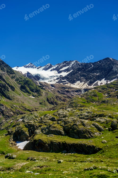 Preview: Passo Gavia, mountain pass in Lombardy, Italy, at summer