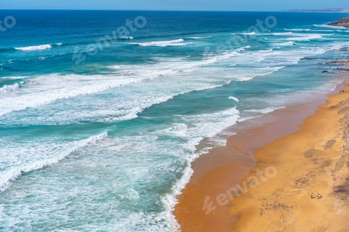 Preview: Ocean beach landscape view in Portugal near Sintra. Paradise landscape of an ocean