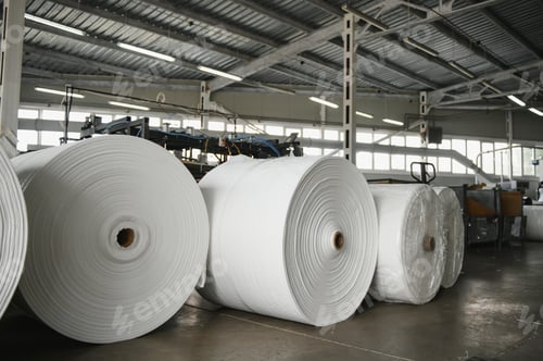 Preview: roll of white fabric for cutting