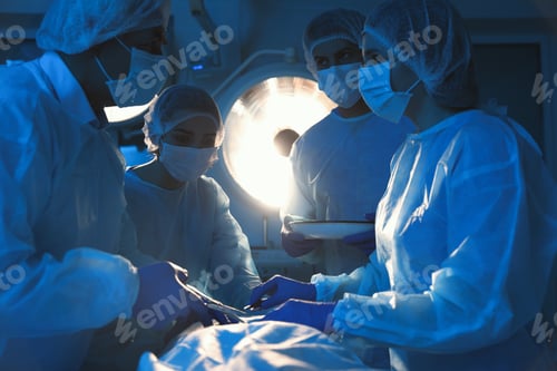 Preview: Surgery Team Performing Operation in Hospital Operating Room