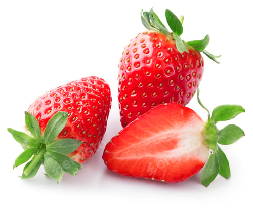 Preview: Fresh Strawberries Isolated on White Background Close Up