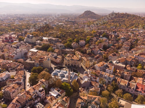 Preview: Aerial view of City of Plovdiv, Bulgaria