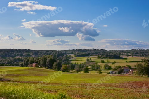 Preview: Rural landscape with a Farm and a fileld