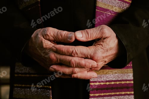 Preview: Old Unrecognizable Male Hands of Priest