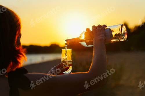 Preview: a girl with a glass of white wine