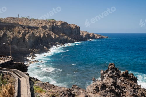Preview: beautiful view of the beach ocean shore on the island of Tenerife Canary Islands Spain