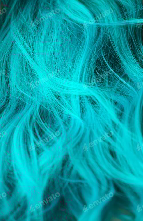 Preview: Texture image of a turquoise wig