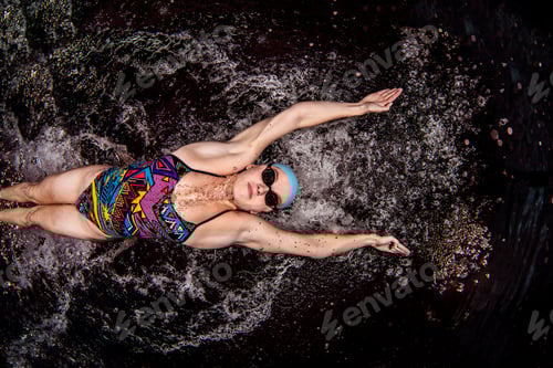 Preview: Swimmer gliding gracefully through the tranquil water