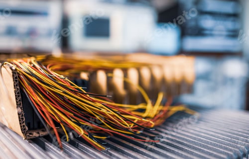Preview: Bundle of cut thin wires with color connections