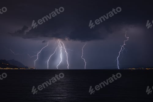 Preview: Stunning view of thunder rolling in over the shoreline of Split, Croatia